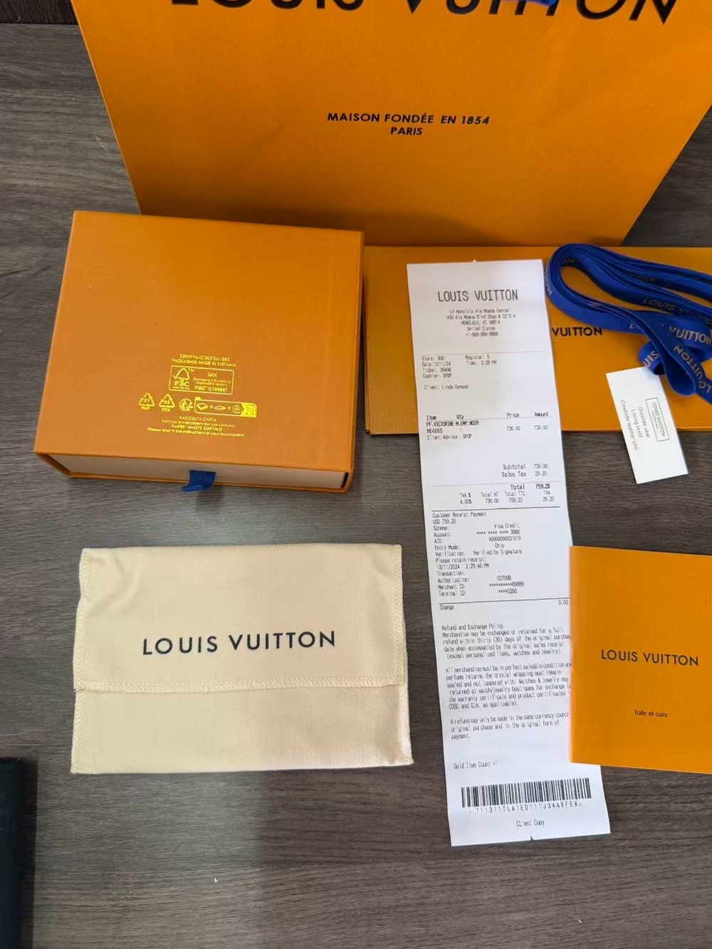 Louis Vuitton Black Monogram Envelope Wallet with Gold Snap - Picture 15 of 16